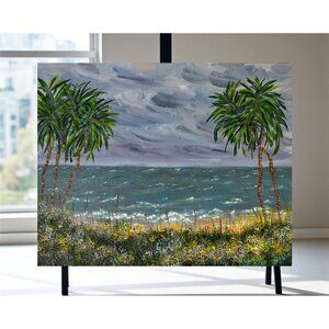 "Before The Storm" Seascape Original Acrylic Painting 8"x10" Unframed